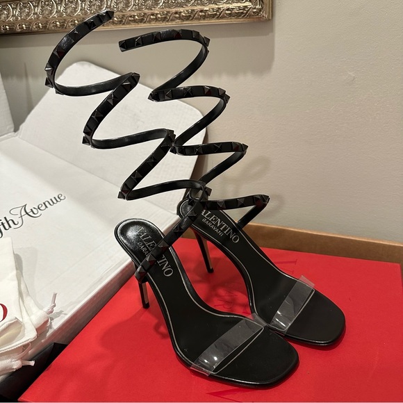 Valentino Rockstud Ankle Strap Stiletto Sandals - Picture 2 of 9